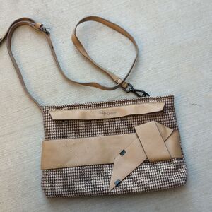 Foley & Corinna Anthropologie Faux Leather Houndstooth Handbag